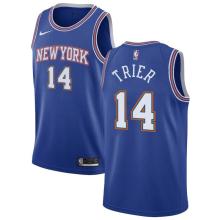 NBA Men New York Knicks Blue #14 TRIER Jersey High Quality Name and Number Print