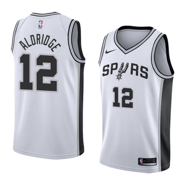 NBA Men San Antonio Spurs White #12 ALDRIDGE Jersey High Quality Name and Number Print