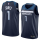 NBA Men Minnesota Timberwolves Dark Blue #1 JONES Jersey High Quality Name and Number Print