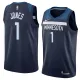 NBA Men Minnesota Timberwolves Dark Blue #1 JONES Jersey High Quality Name and Number Print