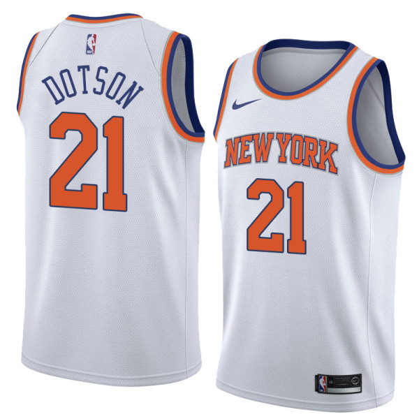 NBA Men New York Knicks White #21 DOTSON Jersey High Quality Name and Number Print
