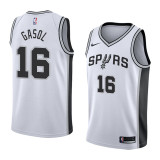 NBA Men San Antonio Spurs White #16 GASOL Jersey High Quality Name and Number Print
