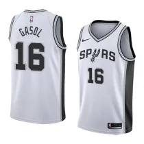 NBA Men San Antonio Spurs White #16 GASOL Jersey High Quality Name and Number Print