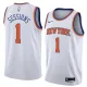 NBA Men New York Knicks White #1 SESSIONS Jersey High Quality Name and Number Print