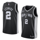 NBA Men San Antonio Spurs Black #2 LEONARD Jersey High Quality Name and Number Print