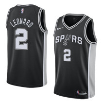 NBA Men San Antonio Spurs Black #2 LEONARD Jersey High Quality Name and Number Print