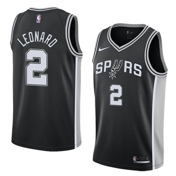 NBA Men San Antonio Spurs Black #2 LEONARD Jersey High Quality Name and Number Print
