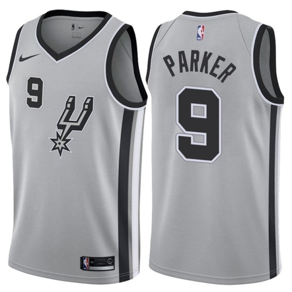 NBA Men San Antonio Spurs Grey #9 PARKER Jersey High Quality Name and Number Print
