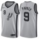 NBA Men San Antonio Spurs Grey #9 PARKER Jersey High Quality Name and Number Print