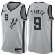 NBA Men San Antonio Spurs Grey #9 PARKER Jersey High Quality Name and Number Print