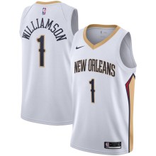 NBA Men New Orleans Pelicans White #1 WILLIAMSON Jersey High Quality Name and Number Print