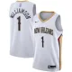 NBA Men New Orleans Pelicans White #1 WILLIAMSON Jersey High Quality Name and Number Print