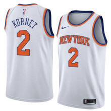 NBA Men New York Knicks White #2 KORNET Jersey High Quality Name and Number Print