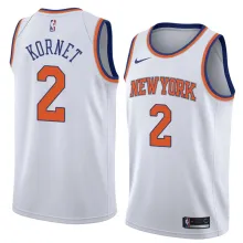 NBA Men New York Knicks White #2 KORNET Jersey High Quality Name and Number Print