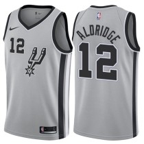 NBA Men San Antonio Spurs Grey #12 ALDRIDGE Jersey High Quality Name and Number Print