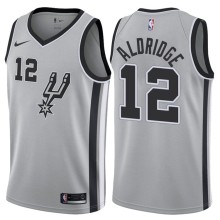 NBA Men San Antonio Spurs Grey #12 ALDRIDGE Jersey High Quality Name and Number Print