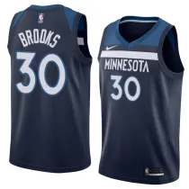 NBA Men Minnesota Timberwolves Dark Blue #30 BROOKS Jersey High Quality Name and Number Print
