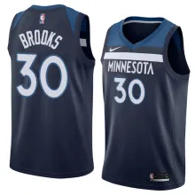 NBA Men Minnesota Timberwolves Dark Blue #30 BROOKS Jersey High Quality Name and Number Print