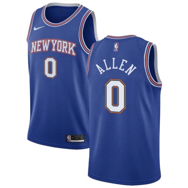 NBA Men New York Knicks Blue #0 ALLEN Jersey High Quality Name and Number Print
