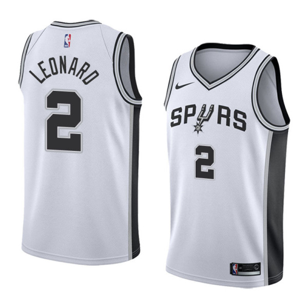 NBA Men San Antonio Spurs White #2 LEONARD Jersey High Quality Name and Number Print