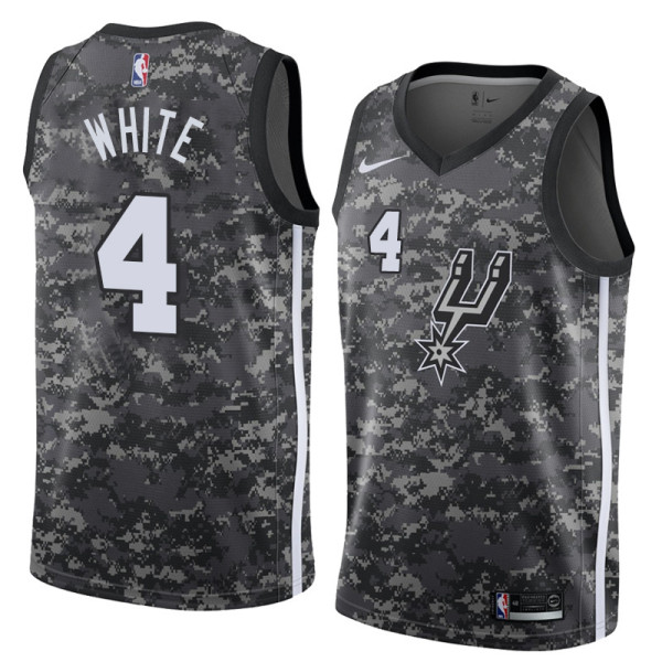 NBA Men San Antonio Spurs camouflage #4 WHITE Jersey High Quality Name and Number Print