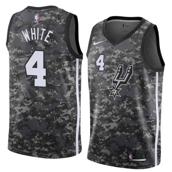 NBA Men San Antonio Spurs camouflage #4 WHITE Jersey High Quality Name and Number Print
