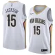 NBA Men New Orleans Pelicans White #15 JACKSON Jersey High Quality Name and Number Print