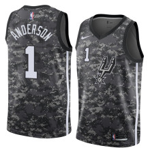 NBA Men San Antonio Spurs camouflage #1 ANDERSON Jersey High Quality Name and Number Print
