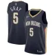 NBA Men New Orleans Pelicans Dark Blue #5 GRAY Jersey High Quality Name and Number Print