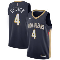 NBA Men New Orleans Pelicans Dark Blue #4 REDICK Jersey High Quality Name and Number Print