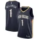 NBA Men New Orleans Pelicans Dark Blue #1 WILLIAMSON Jersey High Quality Name and Number Print