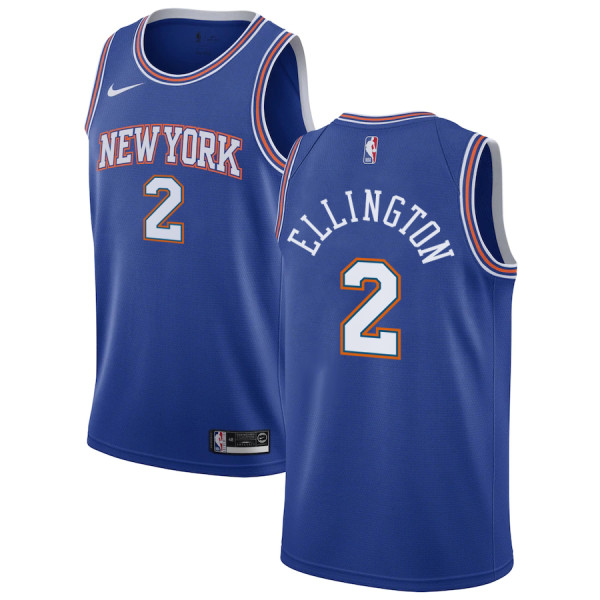 NBA Men New York Knicks Blue #2 ELLINGTON Jersey High Quality Name and Number Print