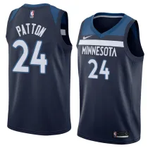 NBA Men Minnesota Timberwolves Dark Blue #24 PATTON Jersey High Quality Name and Number Print