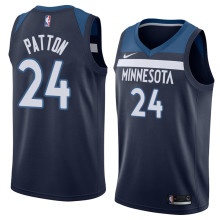 NBA Men Minnesota Timberwolves Dark Blue #24 PATTON Jersey High Quality Name and Number Print
