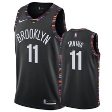 NBA Men New Brooklyn Nets Black City #11 IRVING Jersey High Quality Name and Number Print