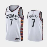 NBA Men New Brooklyn Nets White City #7 DURANT Jersey High Quality Name and Number Print