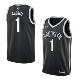 NBA Men New Brooklyn Nets Black #1 RUSSELL Jersey High Quality Name and Number Print