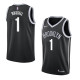 NBA Men New Brooklyn Nets Black #1 RUSSELL Jersey High Quality Name and Number Print