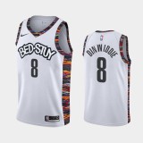NBA Men New Brooklyn Nets White City #8 DINWIDDIE Jersey High Quality Name and Number Print
