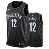 NBA Men New Brooklyn Nets Black City #12 HARRIS Jersey High Quality Name and Number Print