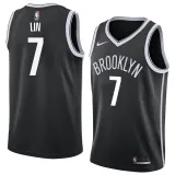 NBA Men New Brooklyn Nets Black #7 LIN Jersey High Quality Name and Number Print
