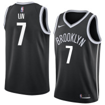 NBA Men New Brooklyn Nets Black #7 LIN Jersey High Quality Name and Number Print