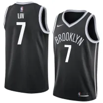 NBA Men New Brooklyn Nets Black #7 LIN Jersey High Quality Name and Number Print