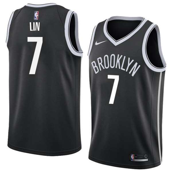 NBA Men New Brooklyn Nets Black #7 LIN Jersey High Quality Name and Number Print