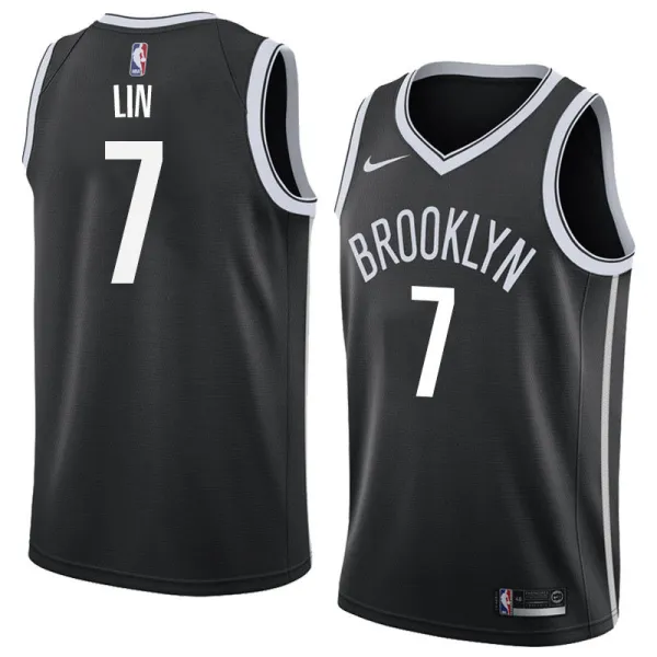 NBA Men New Brooklyn Nets Black #7 LIN Jersey High Quality Name and Number Print