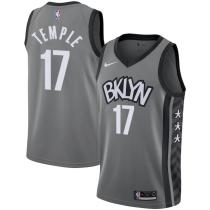 NBA Men New Brooklyn Nets Grey City #17 TEMPLE Jersey High Quality Name and Number Print