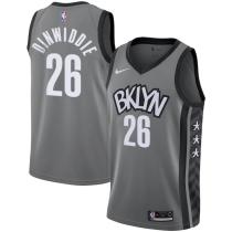 NBA Men New Brooklyn Nets Grey City #26 DINWIDDIE Jersey High Quality Name and Number Print