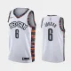 NBA Men New Brooklyn Nets White City #6 JORDAN Jersey High Quality Name and Number Print
