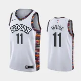 NBA Men New Brooklyn Nets White City #11 IRVING Jersey High Quality Name and Number Print