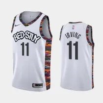 NBA Men New Brooklyn Nets White City #11 IRVING Jersey High Quality Name and Number Print